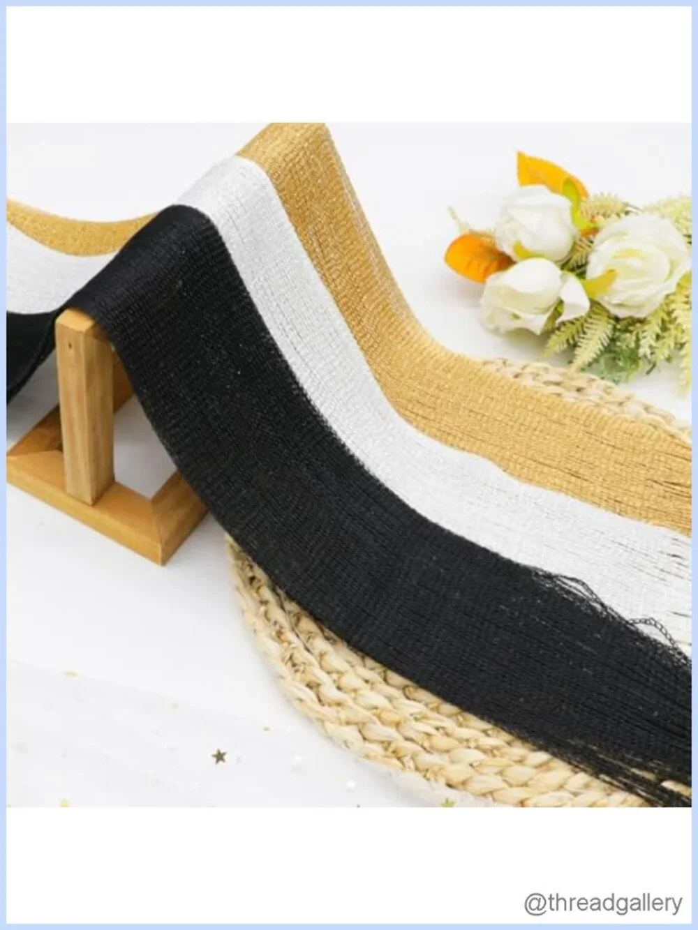 Sequin Skinny Scarf for Women Lightweight Fringe
